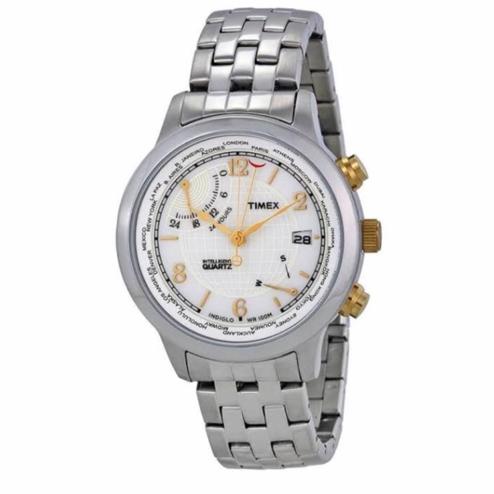 Timex Worldclock 45mm stainless steel bracelet